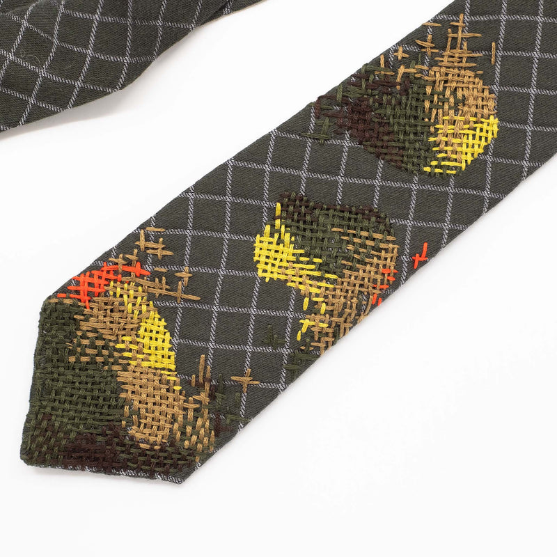 Green 'Organic Embroidered' Tie