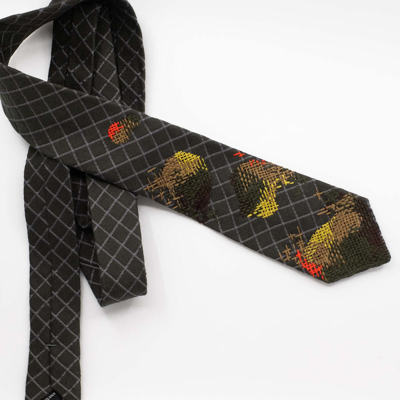 Green 'Organic Embroidered' Tie