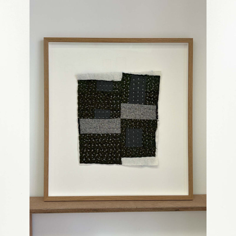 Framed textile artwork VII by B.French (58cm x 53cm)