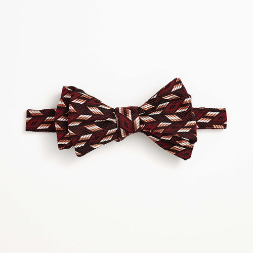 Burgundy Dash Silk Self-tie Bow Tie