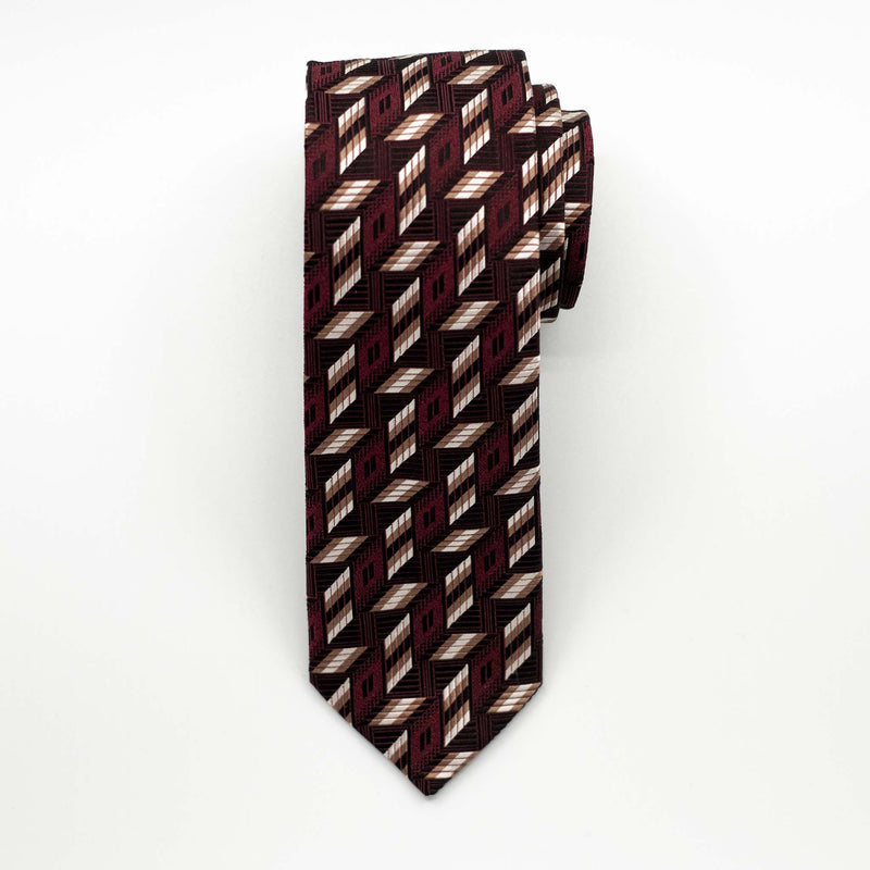 PRE ORDER: Burgundy Dash Silk Tie
