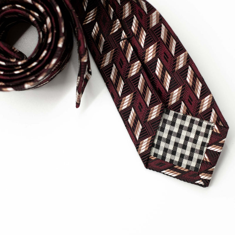 PRE ORDER: Burgundy Dash Silk Tie