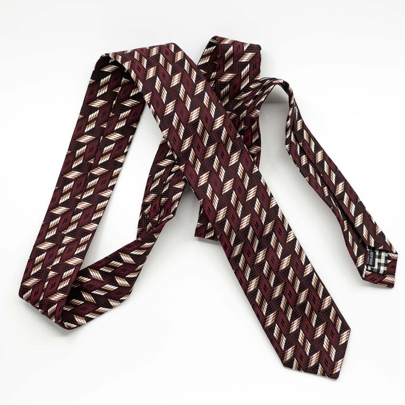 PRE ORDER: Burgundy Dash Silk Tie
