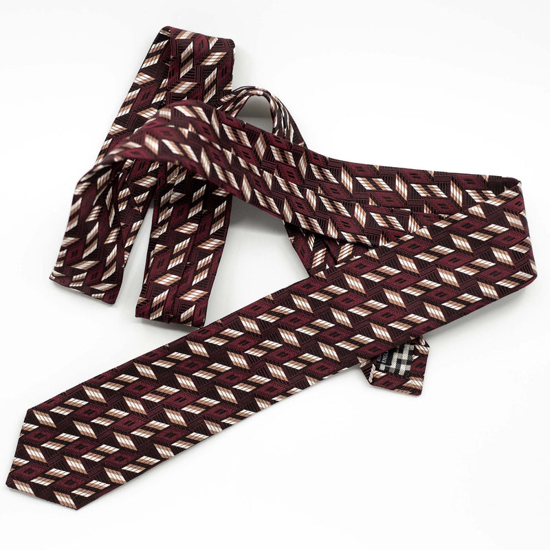 PRE ORDER: Burgundy Dash Silk Tie
