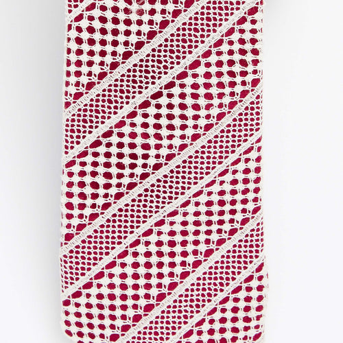 Raspberry Pink Lace Stripe Tie