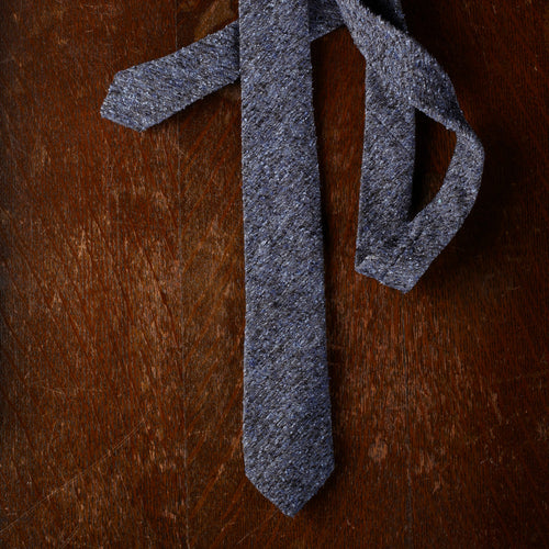 Denim Slub Silk Woven Tie