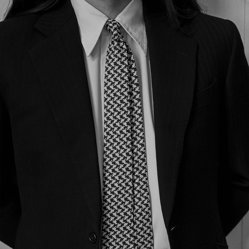 Monochrome Houndstooth Tie