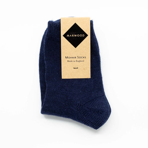 Women's Royal Blue Mohair Anklet Socks