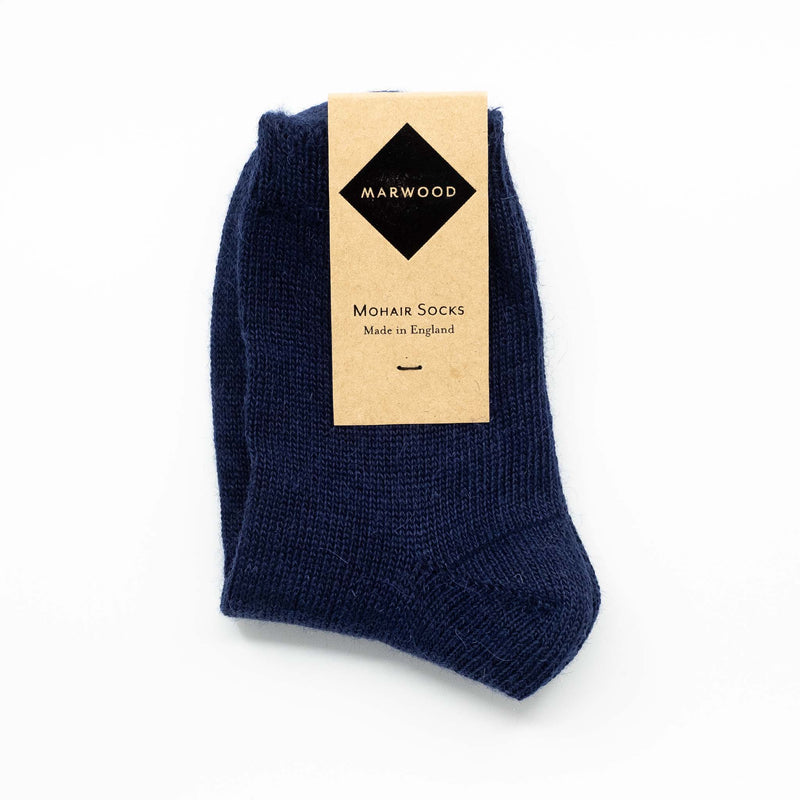 Women's Royal Blue Mohair Anklet Socks