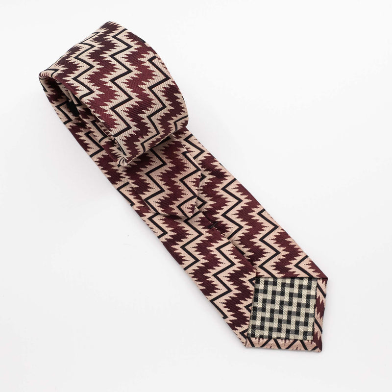 Burgundy Zig Zag Tie