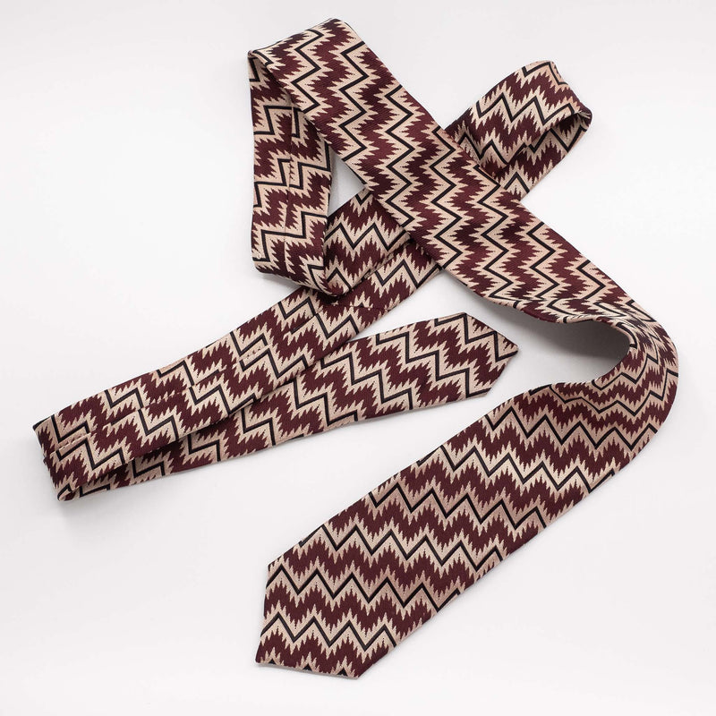 Burgundy Zig Zag Tie