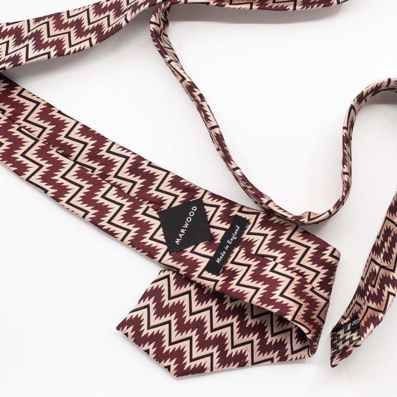 Burgundy Zig Zag Tie