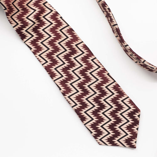 Burgundy Zig Zag Tie