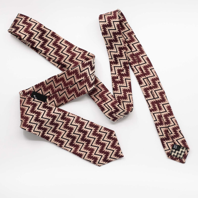 Burgundy Zig Zag Tie