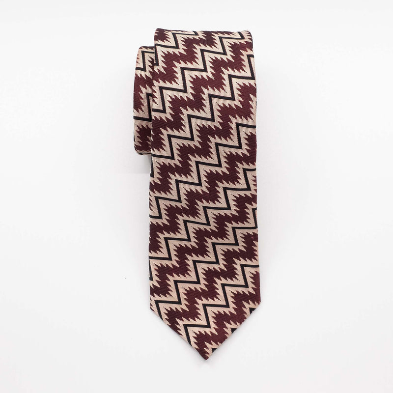 Burgundy Zig Zag Tie