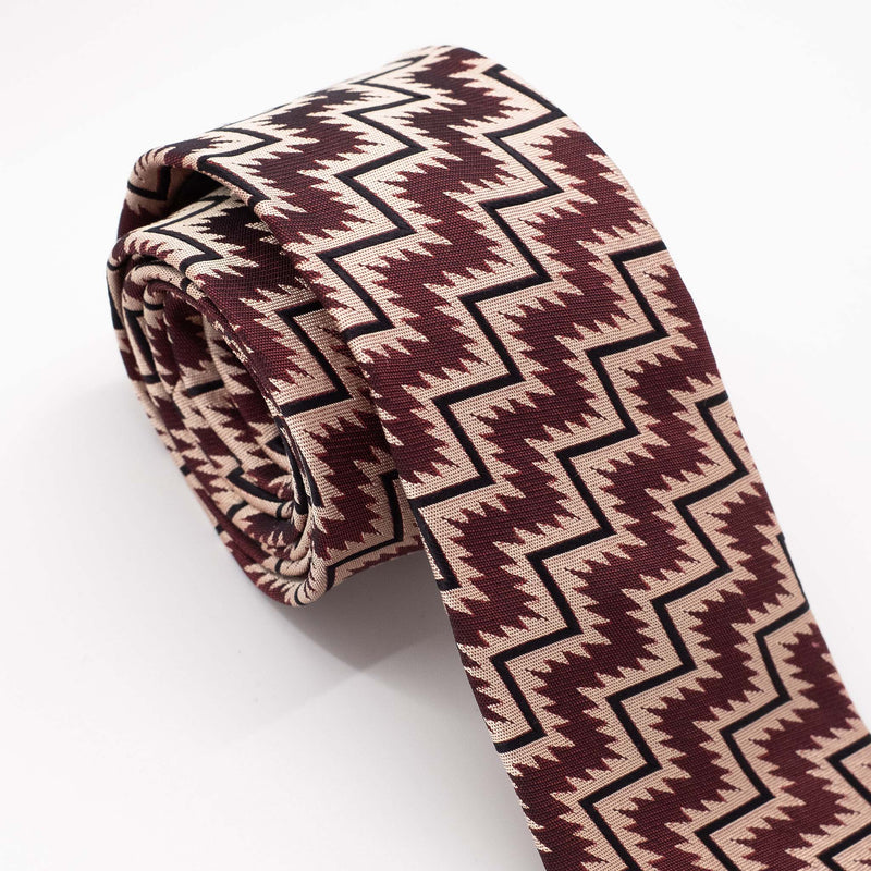 Burgundy Zig Zag Tie