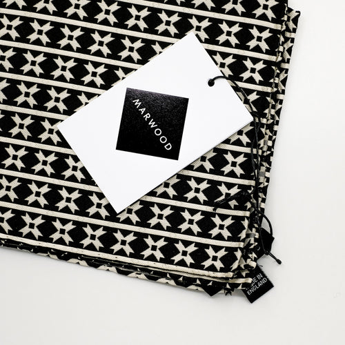 Monochrome Star Silk Jacquard Pocket Square