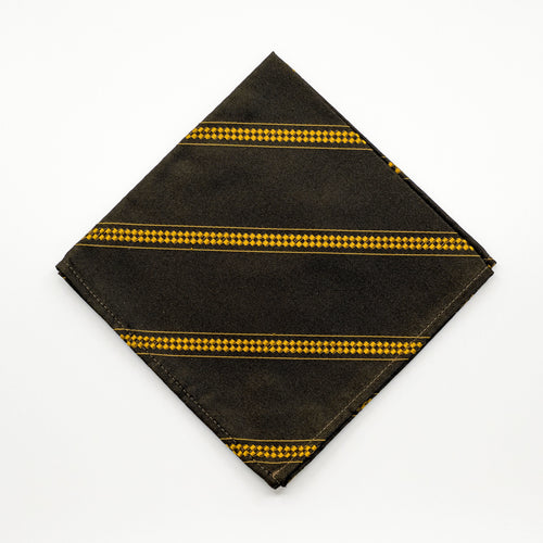Olive Stripe Silk Jacquard Pocket Square