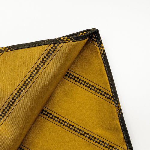 Olive Stripe Silk Jacquard Pocket Square