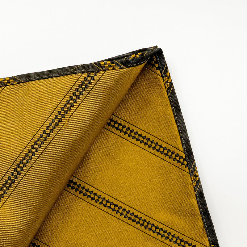Olive Stripe Silk Jacquard Pocket Square