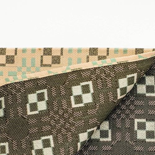 Peach Geo Silk Jacquard Pocket Square