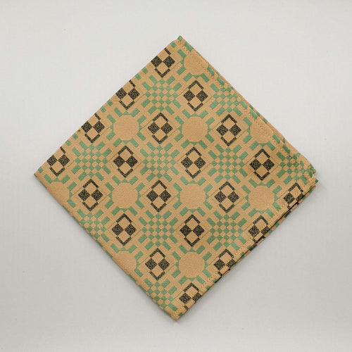 Peach Geo Silk Jacquard Pocket Square
