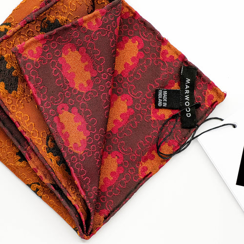 Copper Motif Silk Jacquard Pocket Square