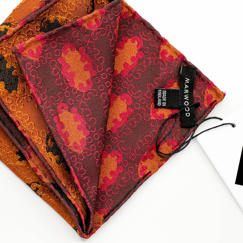 Copper Motif Silk Jacquard Pocket Square