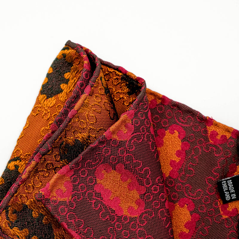 Copper Motif Silk Jacquard Pocket Square