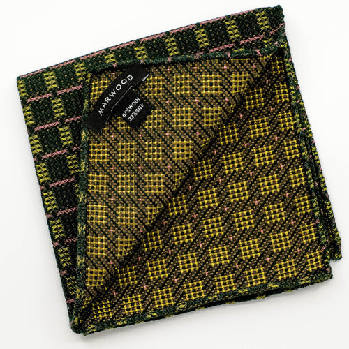 Green Check Jacquard Pocket Square