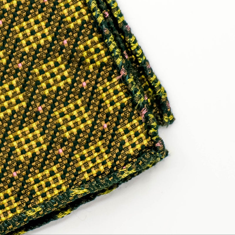 Green Check Jacquard Pocket Square