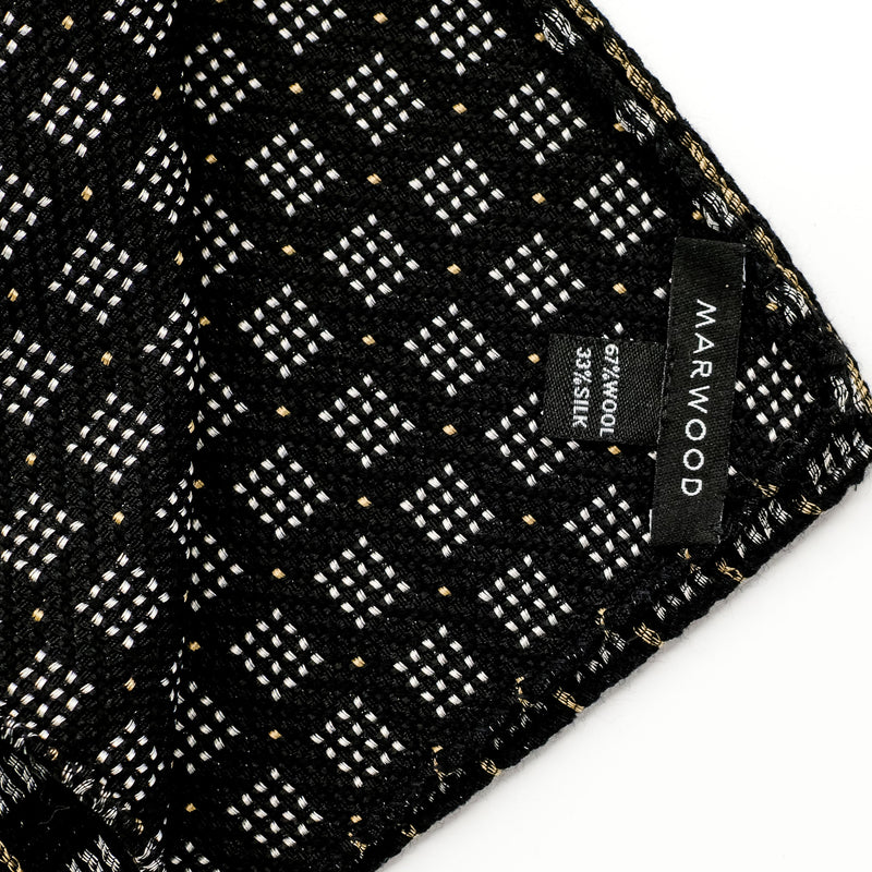 Black Check Jacquard Pocket Square