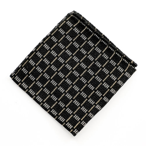 Black Check Jacquard Pocket Square
