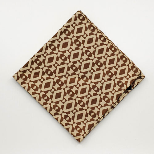 Copper Cream Silk Jacquard Pocket Square