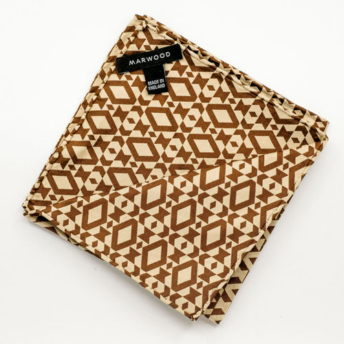 Copper Cream Silk Jacquard Pocket Square