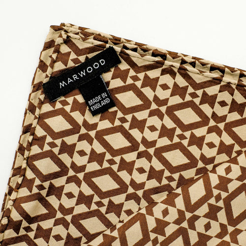 Copper Cream Silk Jacquard Pocket Square
