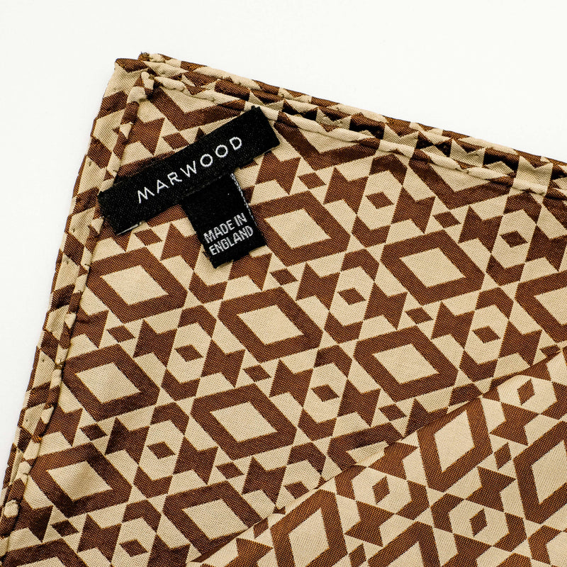 Copper Cream Silk Jacquard Pocket Square