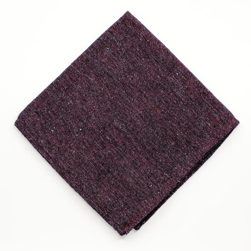Plum Slub Silk Pocket Square