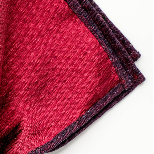 Plum Slub Silk Pocket Square