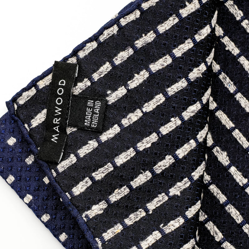 Navy / White Spot Silk Pocket Square