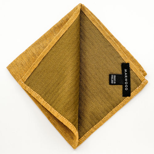 Gold Slub Silk Pocket Square