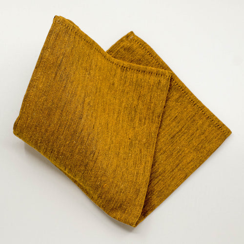 Gold Slub Silk Pocket Square