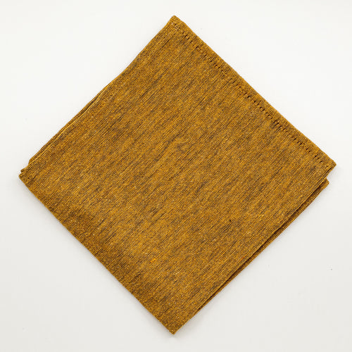 Gold Slub Silk Pocket Square