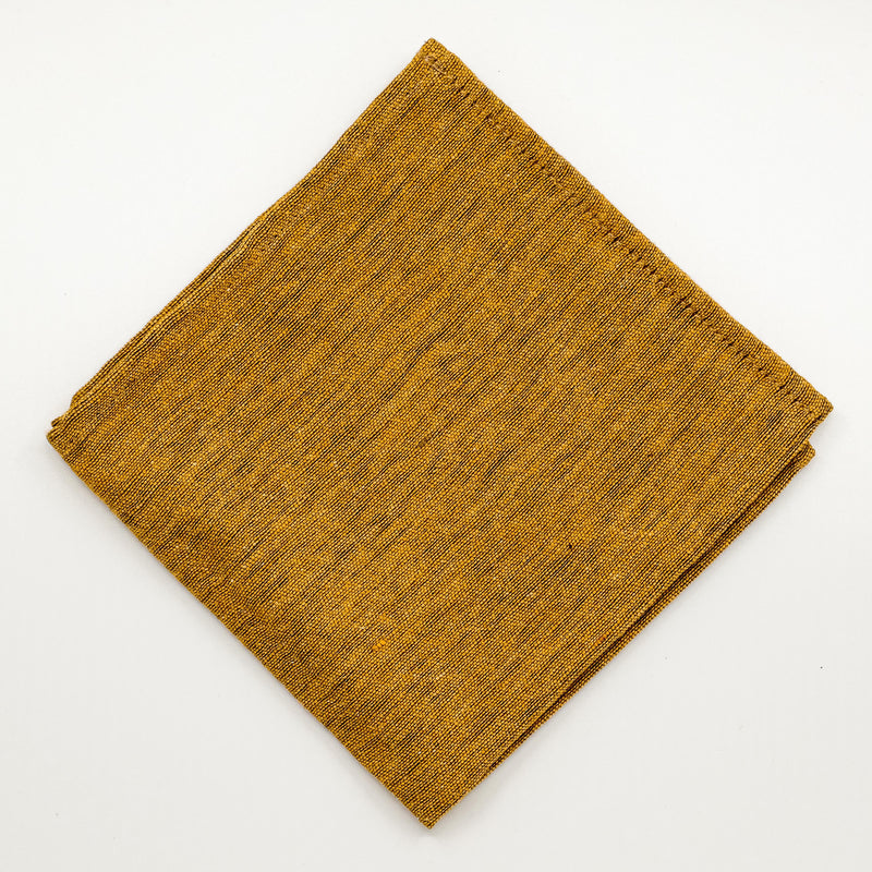 Gold Slub Silk Pocket Square