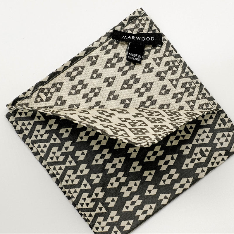 Grey Harlequin Silk Pocket Square