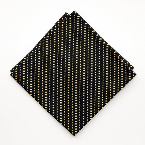 Black/Gold Square Dot Pocket Square