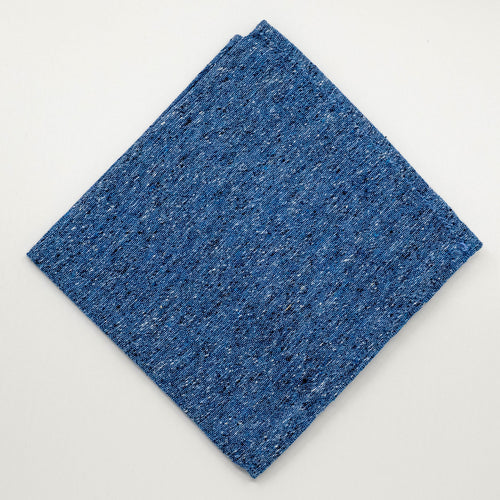 Azure Blue Slub Silk Pocket Square