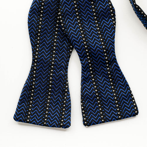 Blue Parqué Silk Self-Tie Bow Tie