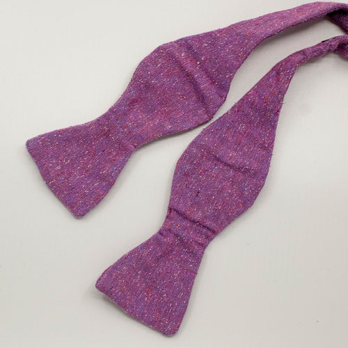 Sorbet Pink Slub Silk Self-Tie Bow Tie