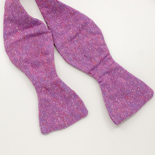 Sorbet Pink Slub Silk Self-Tie Bow Tie